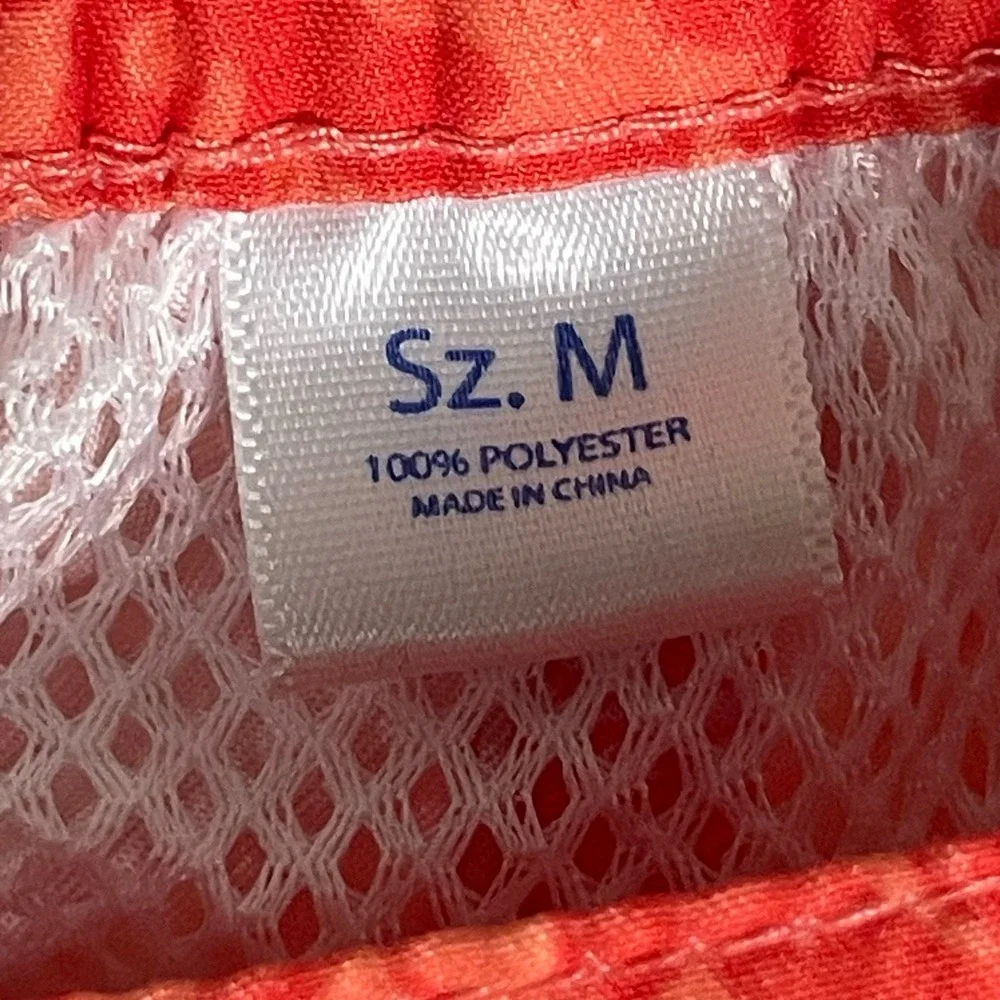 Southern Tide Island Batik Fish Swim Shorts Orange Men's M Water‎ Board Trunks